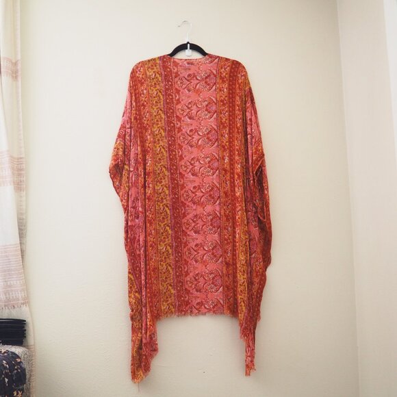 American Eagle Boho Scarf Print Kimono sz OS - Picture 5 of 7